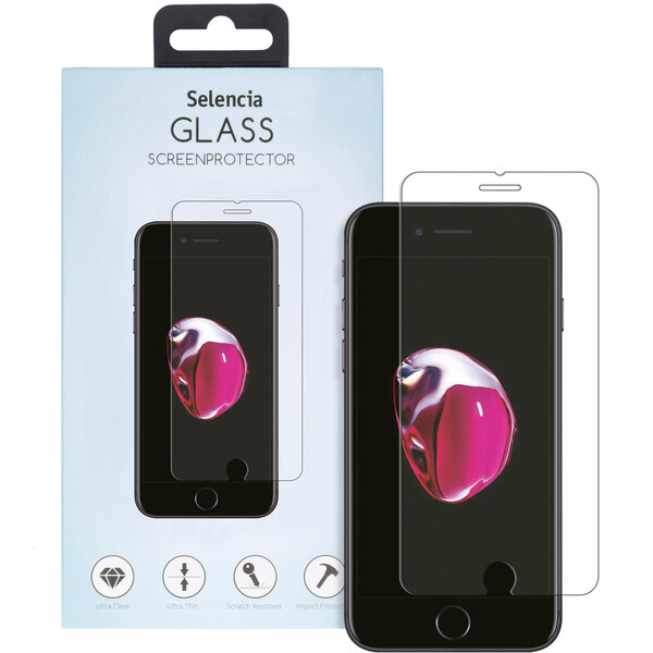 Selencia - Tempered Glass Screenprotector voor Apple iPhone 8 Plus / 7 Plus - Transparent