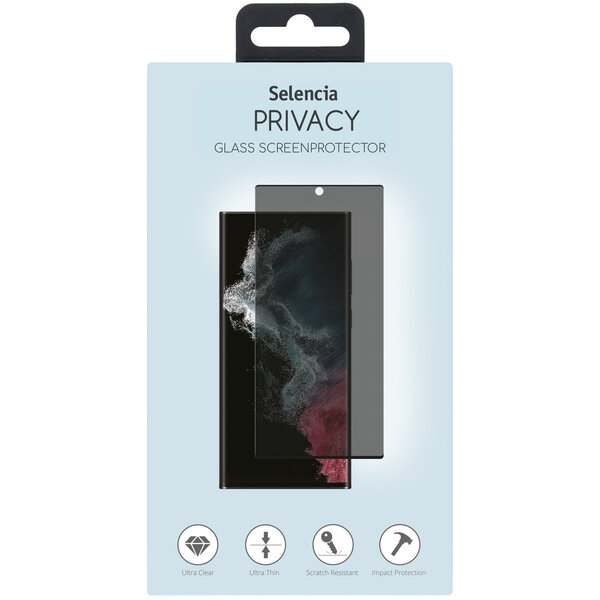 Selencia - Tempered Glass Privacy Screenprotector voor Samsung Galaxy S23 Ultra - Transparent