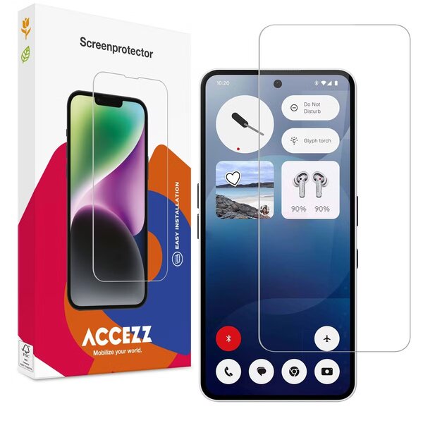 Accezz - Tempered Glass Screenprotector voor Nothing Phone (3a) / (3a) Pro - Transparent
