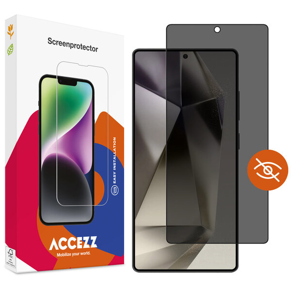 Accezz - Tempered Glass Privacy Screenprotector voor Samsung Galaxy S25 Ultra - Transparent