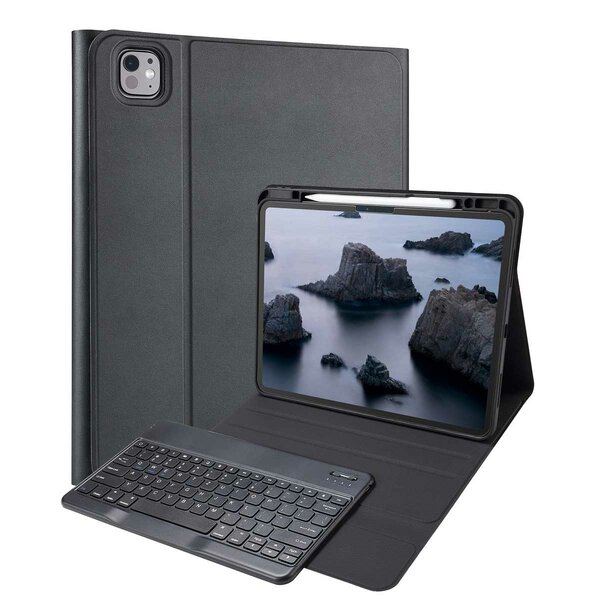 Accezz - QWERTZ Bluetooth Keyboard Bookcase voor iPad Pro 13 (2024) M4 - Black