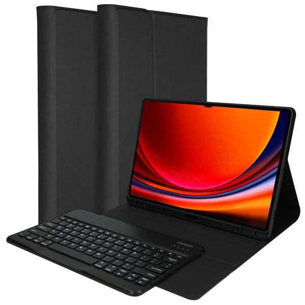 Accezz - QWERTY Bluetooth Keyboard Bookcase voor Samsung Galaxy Tab S9 Plus 12.4 inch - Black