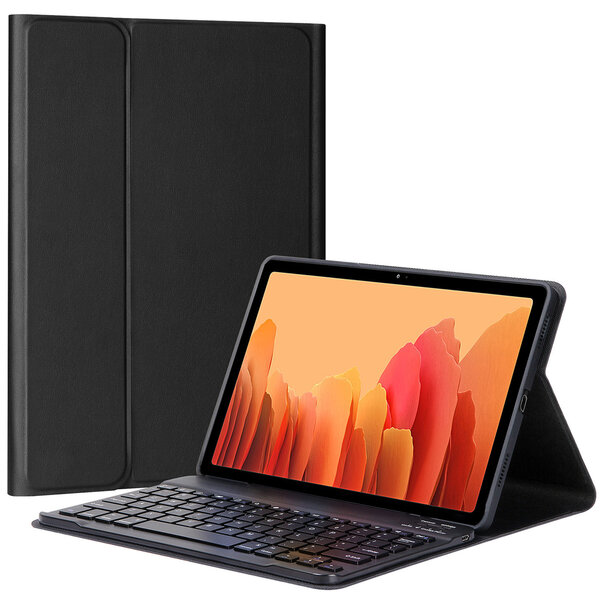 Accezz - QWERTY Bluetooth Keyboard Bookcase voor Samsung Galaxy Tab A7 - Black