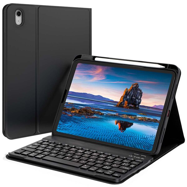 Accezz - AZERTY Bluetooth Keyboard Bookcase voor Apple iPad 11 (2025) 11 inch A16 / iPad 10 (2022) 10.9 inch - Black