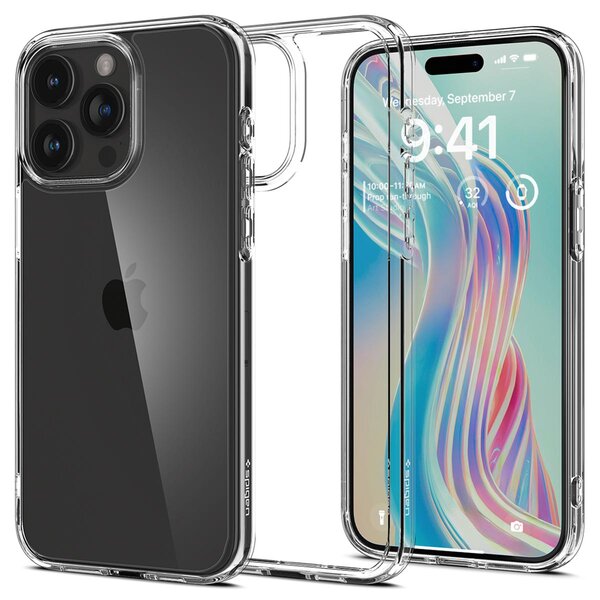 Spigen - Ultra Hybrid Backcover voor Apple iPhone 15 Pro - Crystal Clear