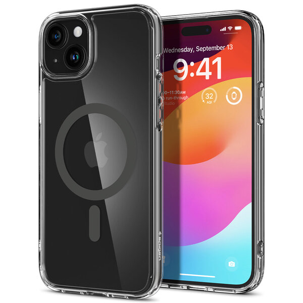 Spigen - Ultra Hybrid Backcover MagSafe voor Apple iPhone 15 - Graphite