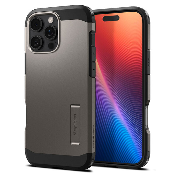 Spigen - Tough Armor Backcover MagSafe voor Apple iPhone 16 Pro - Gunmetal