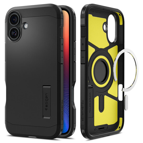 Spigen - Tough Armor Backcover MagSafe voor Apple iPhone 16 - Black