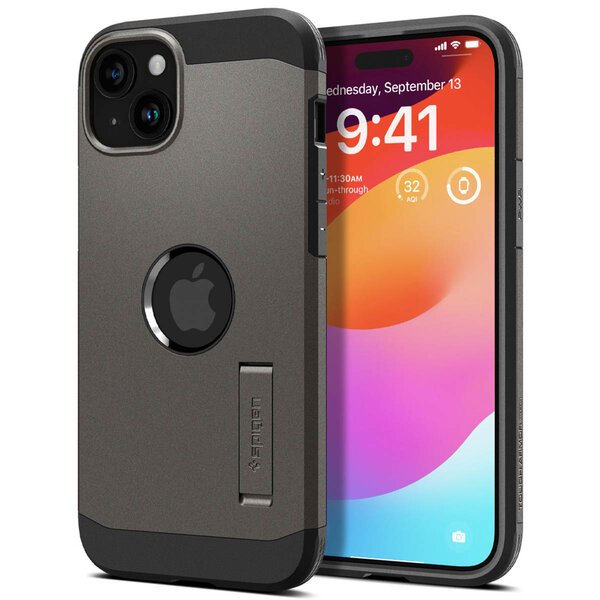 Spigen - Tough Armor Backcover MagSafe voor Apple iPhone 15 - Gunmetal