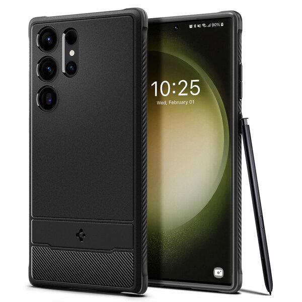 Spigen - Rugged Armor Backcover voor Samsung Galaxy S23 Ultra - Black