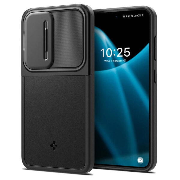 Spigen - Optik Armor Camera Slider voor Samsung Galaxy S24 - Black