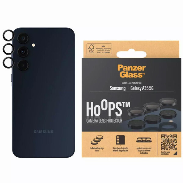 PanzerGlass - Camera Protector Hoops Optic Rings voor Samsung Galaxy A35 - Black