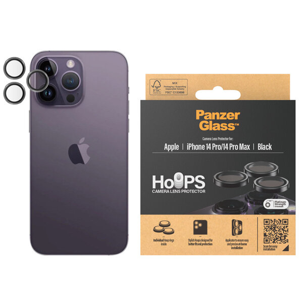 PanzerGlass - Camera Protector Hoops Optic Rings voor Apple iPhone 14 Pro / 14 Pro Max - Transparent