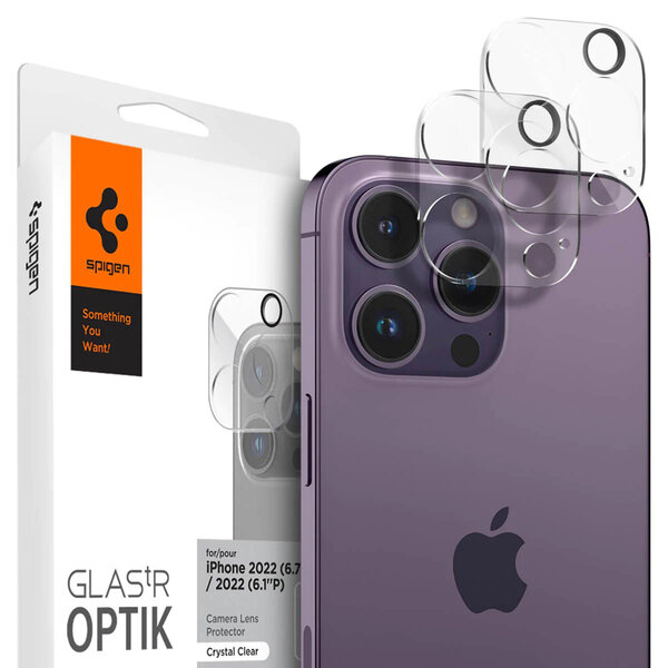 Spigen - Glas.tR EZFit Optik Lens Protector 2 pack voor Apple iPhone 14 Pro / 14 Pro Max - Transparent