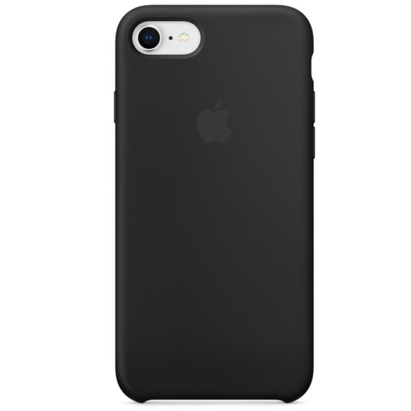Apple - Silicone Backcover voor Apple iPhone SE (2022 / 2020) / 8 / 7 - Black