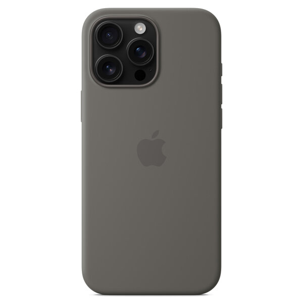 Apple - Silicone Backcover MagSafe voor Apple iPhone 16 Pro Max - Stone Grey