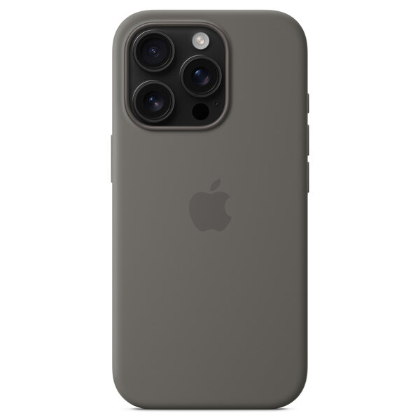 Apple - Silicone Backcover MagSafe voor Apple iPhone 16 Pro - Stone Grey
