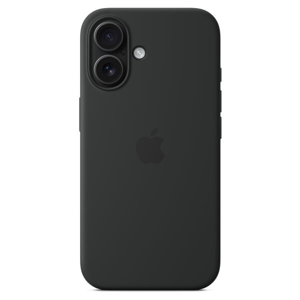 Apple - Silicone Backcover MagSafe voor Apple iPhone 16 - Black