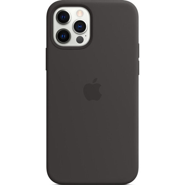 Apple - Silicone Backcover MagSafe voor Apple iPhone 12 Pro Max - Black