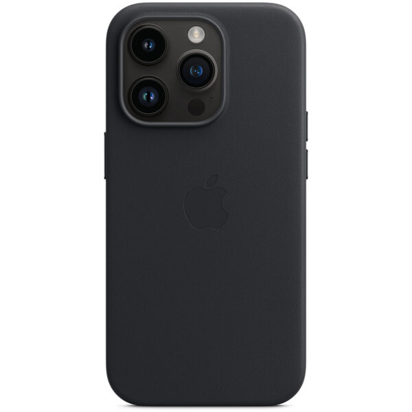 Apple - Leather Backcover MagSafe voor Apple iPhone 14 Pro - Midnight