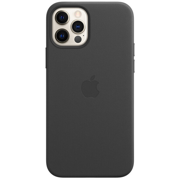Apple - Leather Backcover MagSafe voor Apple iPhone 12 (Pro) - Black