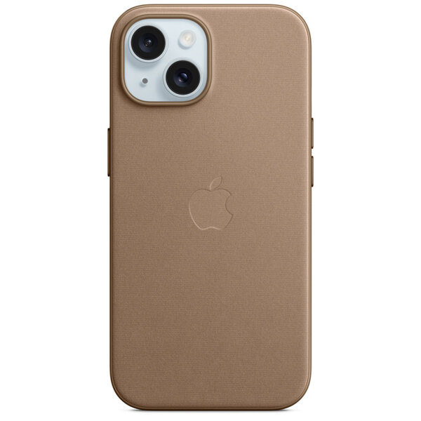 Apple - FineWoven Backcover MagSafe voor Apple iPhone 15 - Taupe