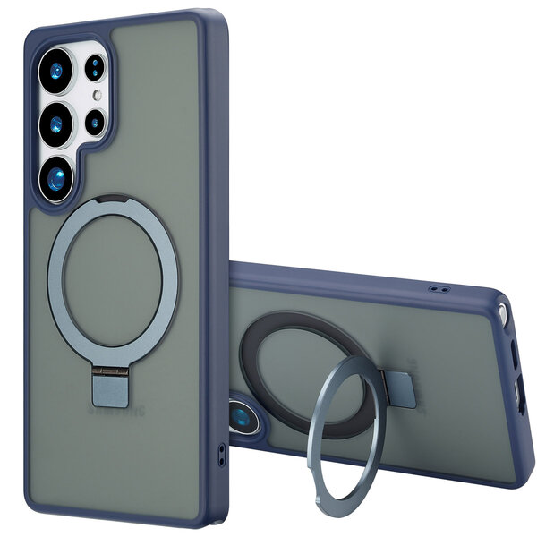 Accezz - Ring Stand Backcover met MagSafe voor Samsung Galaxy S25 Ultra - Blue