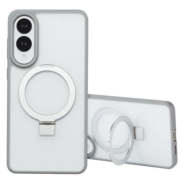 Accezz - Ring Stand Backcover met MagSafe voor Samsung Galaxy S25 Edge - Grey
