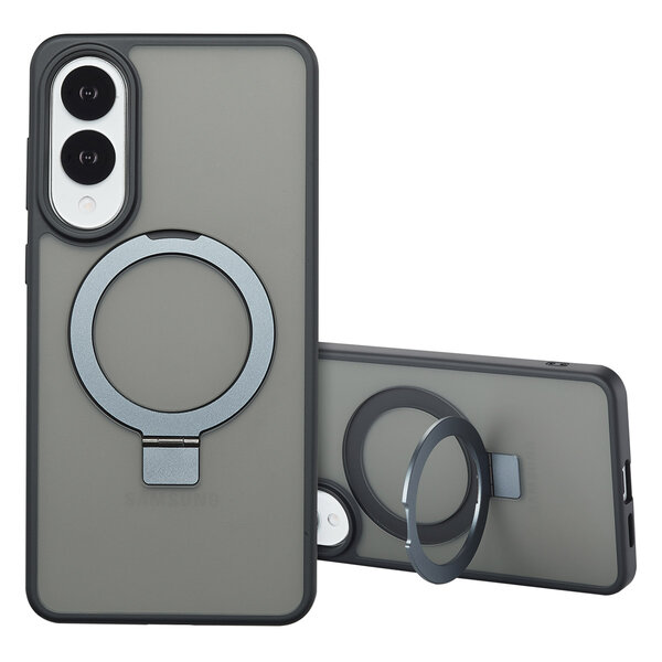 Accezz - Ring Stand Backcover met MagSafe voor Samsung Galaxy S25 Edge - Black