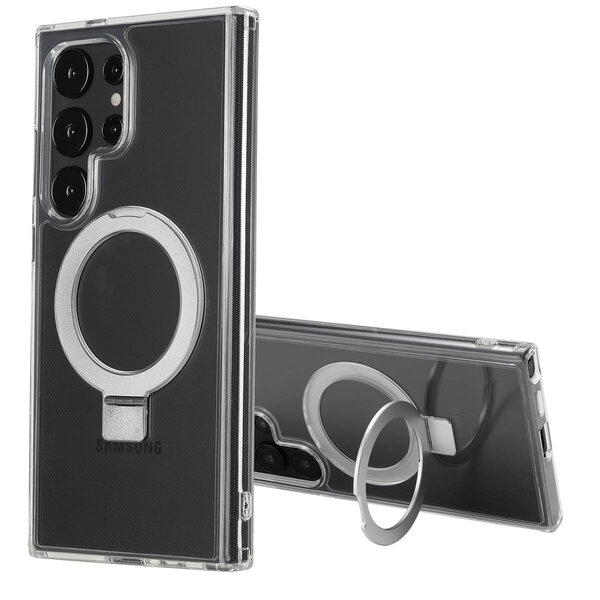 Accezz - Ring Stand Backcover met MagSafe voor Samsung Galaxy S24 Ultra - Transparent