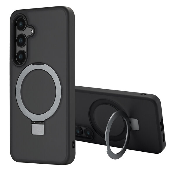 Accezz - Ring Stand Backcover met MagSafe voor Samsung Galaxy S24 - Black