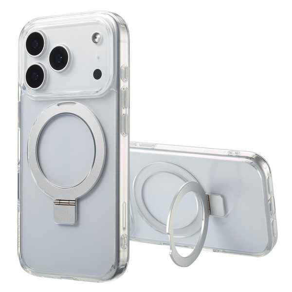 Accezz - Ring Stand Backcover met MagSafe voor Apple iPhone 17 Pro Max - Transparent