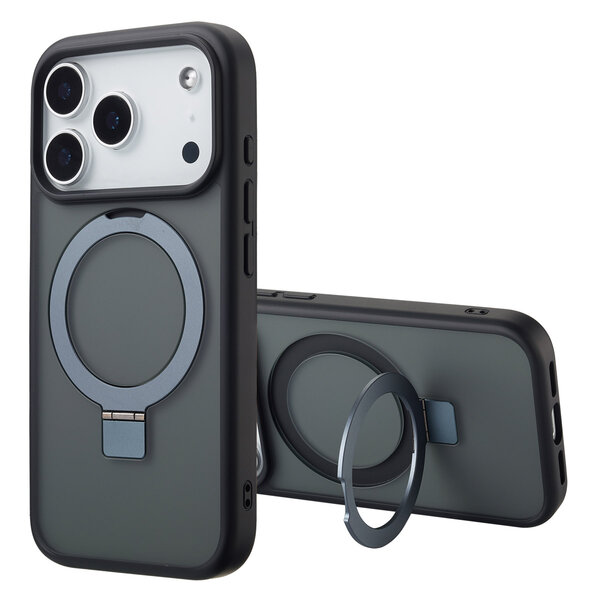 Accezz - Ring Stand Backcover met MagSafe voor Apple iPhone 17 Pro Max - Black
