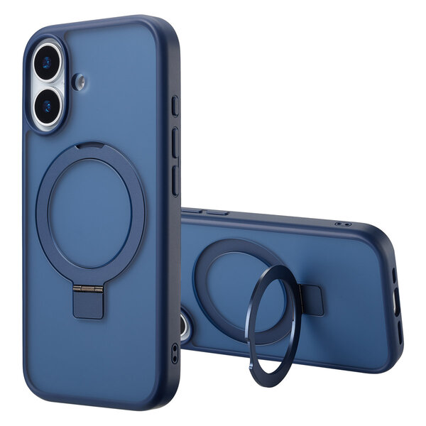 Accezz - Ring Stand Backcover met MagSafe voor Apple iPhone 17 - Blue