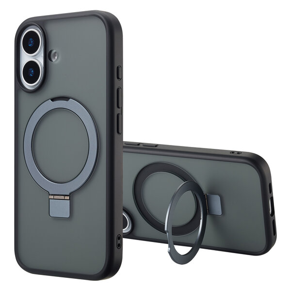Accezz - Ring Stand Backcover met MagSafe voor Apple iPhone 17 - Black