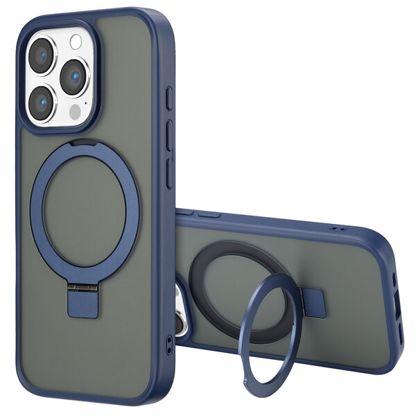 Accezz - Ring Stand Backcover met MagSafe voor Apple iPhone 16 Pro - Blue