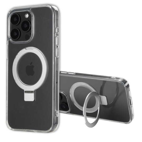 Accezz - Ring Stand Backcover met MagSafe voor Apple iPhone 15 Pro Max - Transparent