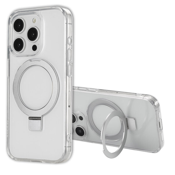 Accezz - Ring Stand Backcover met MagSafe voor Apple iPhone 15 Pro - Transparent