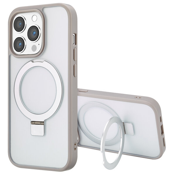 Accezz - Ring Stand Backcover met MagSafe voor Apple iPhone 14 Pro - Grey