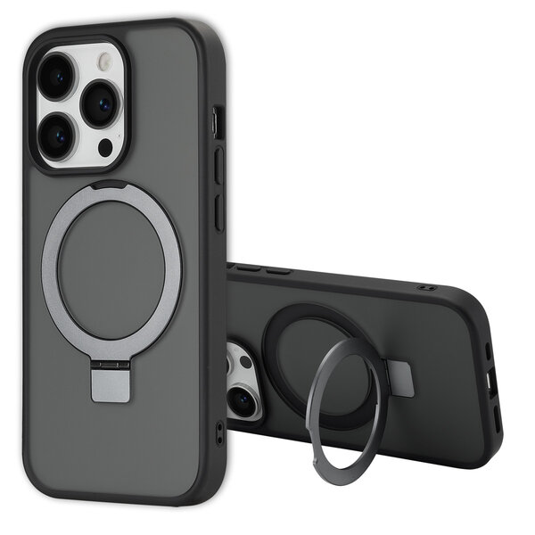 Accezz - Ring Stand Backcover met MagSafe voor Apple iPhone 14 Pro - Black