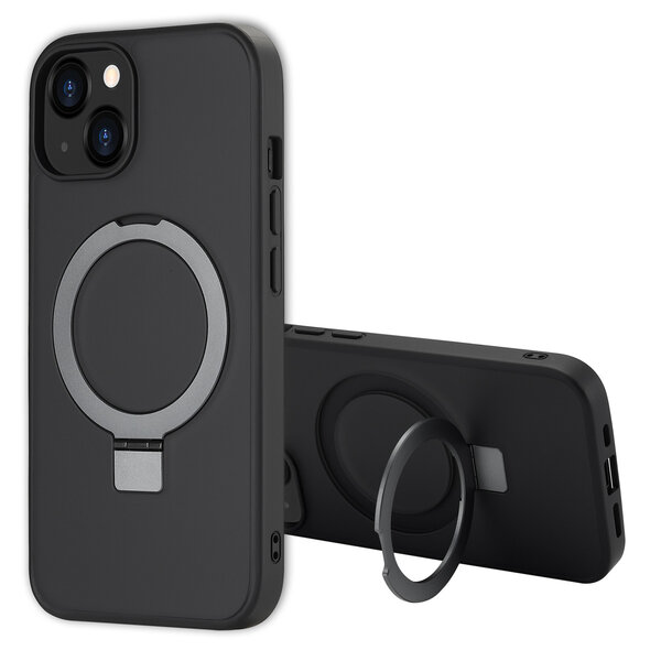 Accezz - Ring Stand Backcover met MagSafe voor Apple iPhone 13 - Black