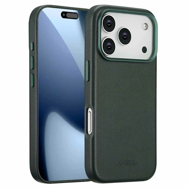 Accezz - MagSafe Leather Backcover voor Apple iPhone 17 Pro - Cedar Green
