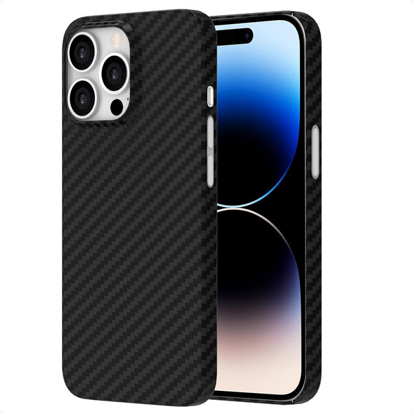 Accezz - MagSafe Kevlar Backcover voor Apple iPhone 14 Pro - Black