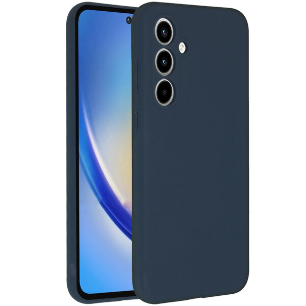 Accezz - Liquid Silicone Backcover voor Samsung Galaxy A35 - Dark Blue