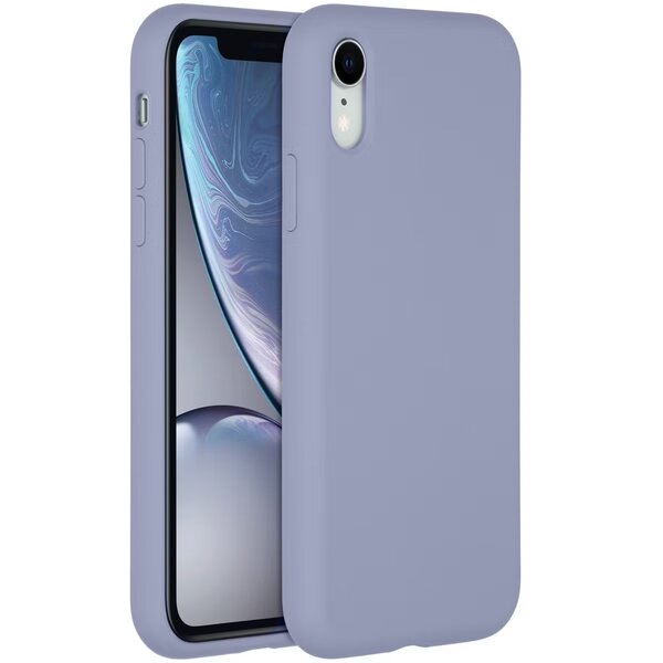 Accezz - Liquid Silicone Backcover voor Apple iPhone Xr - Lavender Grey