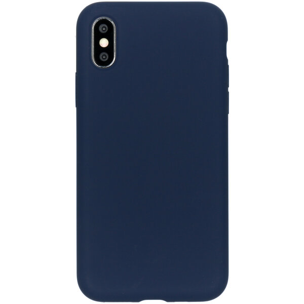 Accezz - Liquid Silicone Backcover voor Apple iPhone X / Xs - Dark Blue