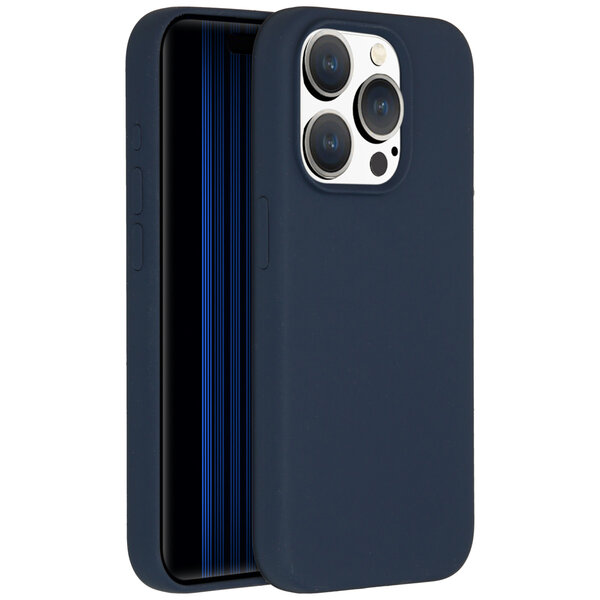 Accezz - Liquid Silicone Backcover voor Apple iPhone 15 Pro - Dark Blue