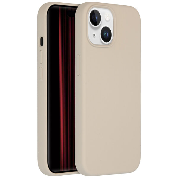 Accezz - Liquid Silicone Backcover voor Apple iPhone 15 - Stone