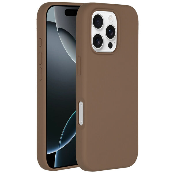 Accezz - Liquid Silicone Backcover met MagSafe voor Apple iPhone 16 Pro Max - Light Brown