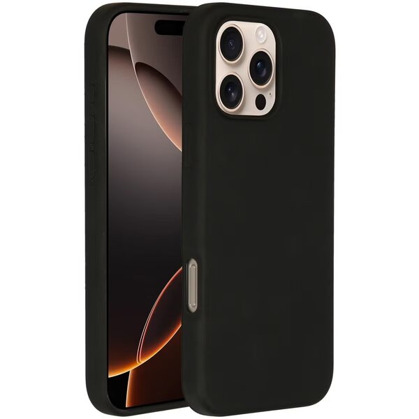 Accezz - Liquid Silicone Backcover met MagSafe voor Apple iPhone 16 Pro Max - Black